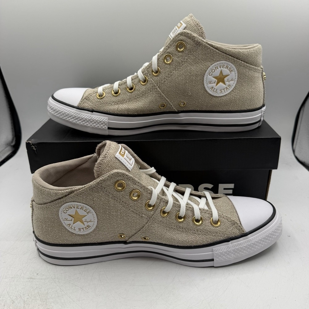 Converse CTAS Madison Mid Shoes Womens Sz 10 Papyrus/White/Gold Sneakers A16975F